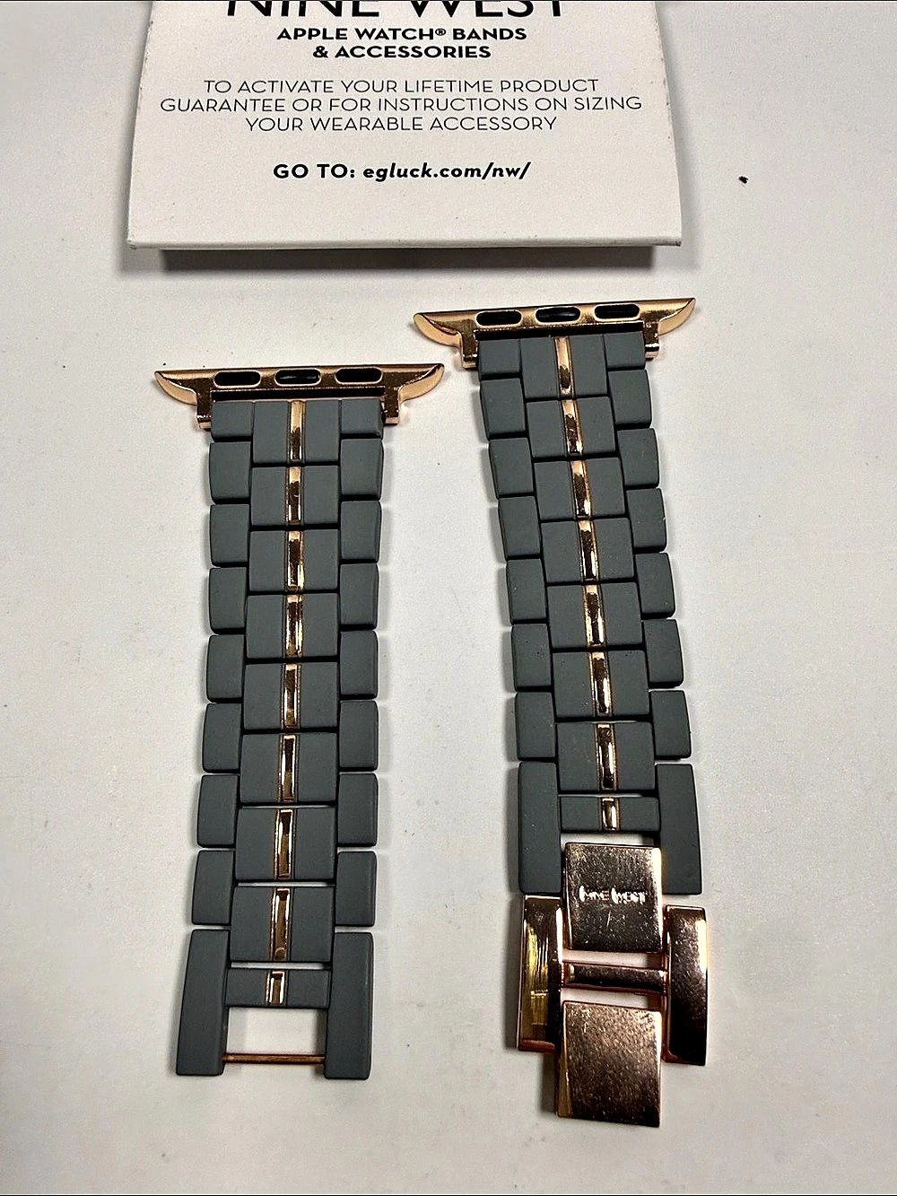 Nine West Rubberized Link Bracelet for Apple Watch Apple Watch Band Gray /Rose